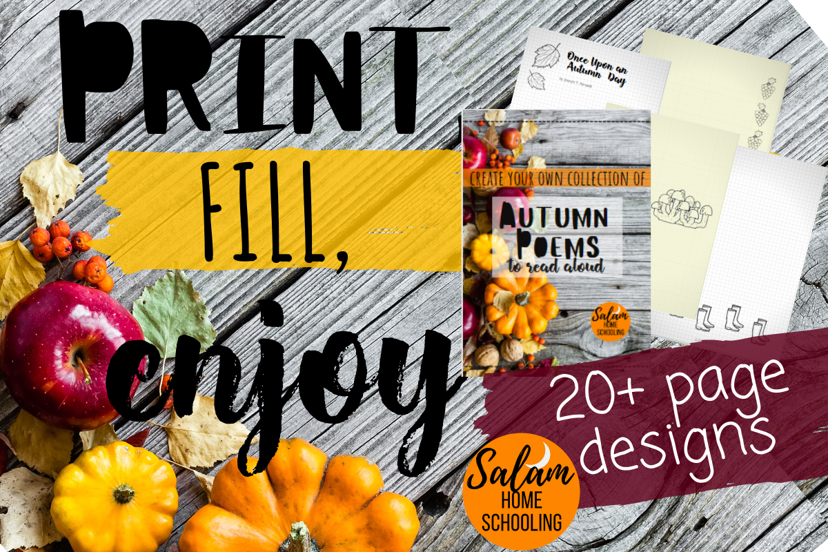 Autumn Fall themed poetry collection for children free pdf printable homeschool