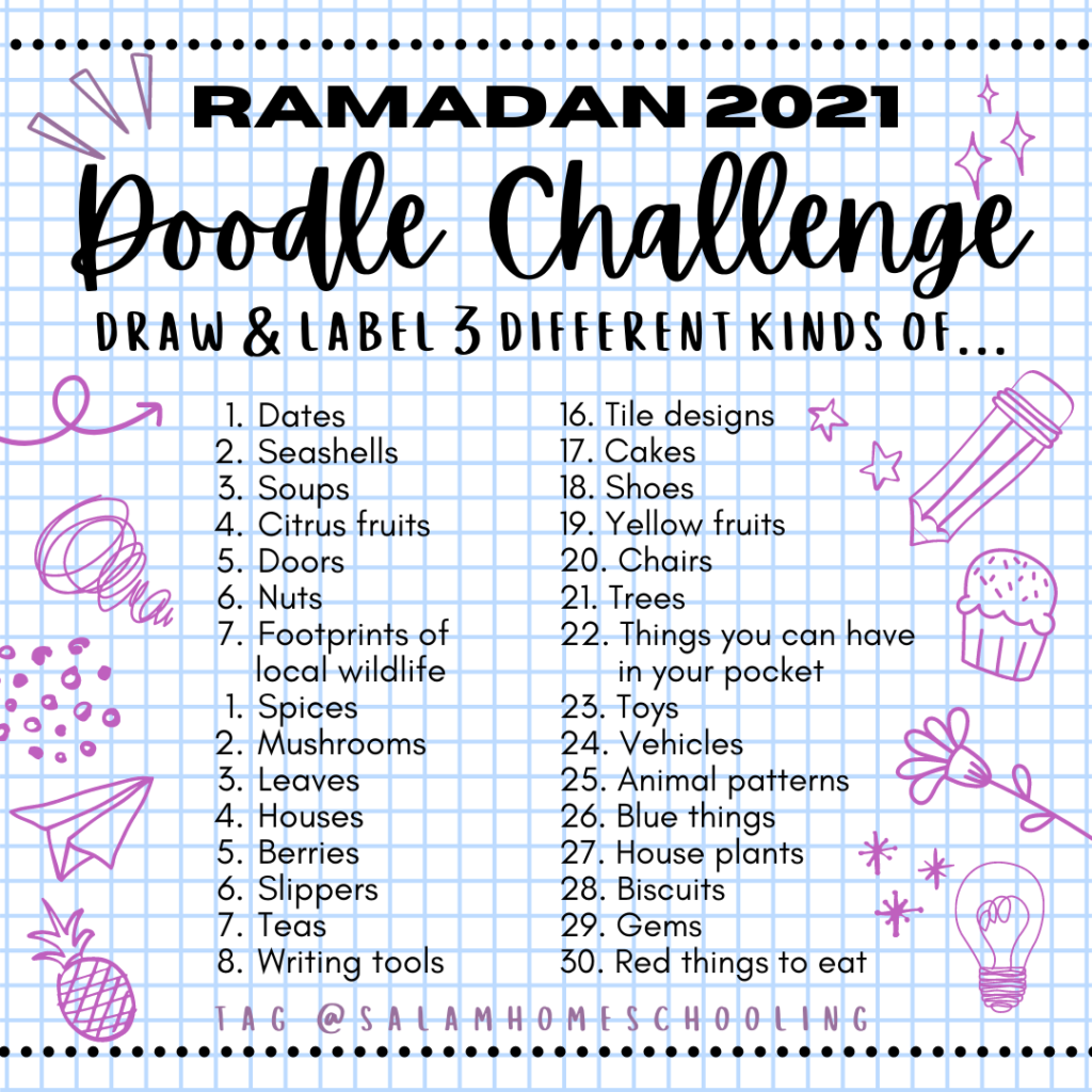 Ramadan doodle challenge free kids activity